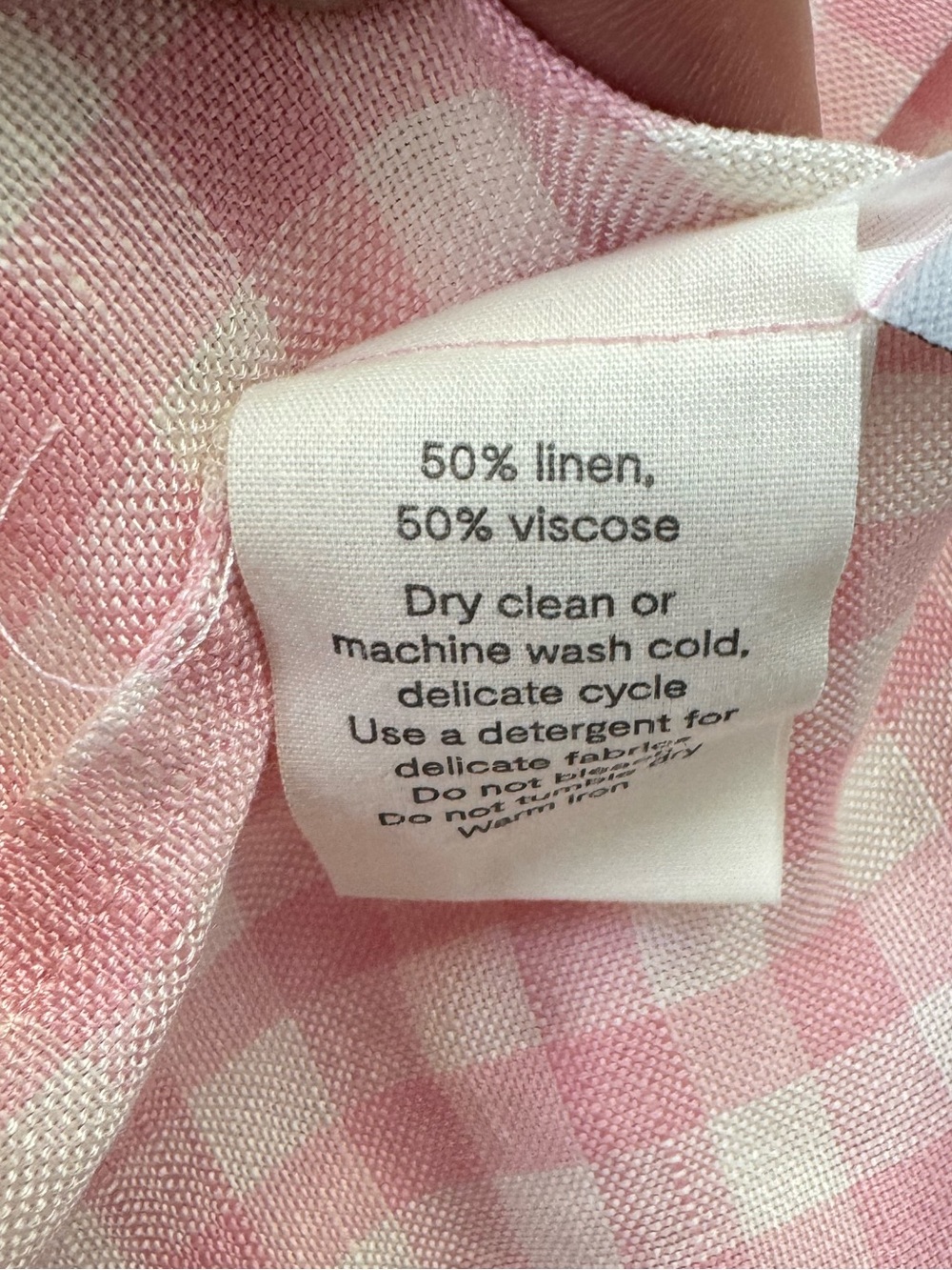 NEW Sleeper Lili Marleen Gingham Pink White Midi Linen Blend Skirt Medium - Picture 8 of 9